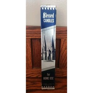Vintage Cathedral Candle Co Blessed Candles White 10.25 Religious Catholic M6